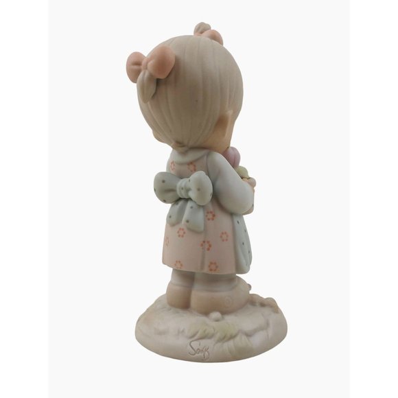 Precious Moments May Figurine 110035 Enesco Porcelain 1987 Flowers No Box - Picture 5 of 10